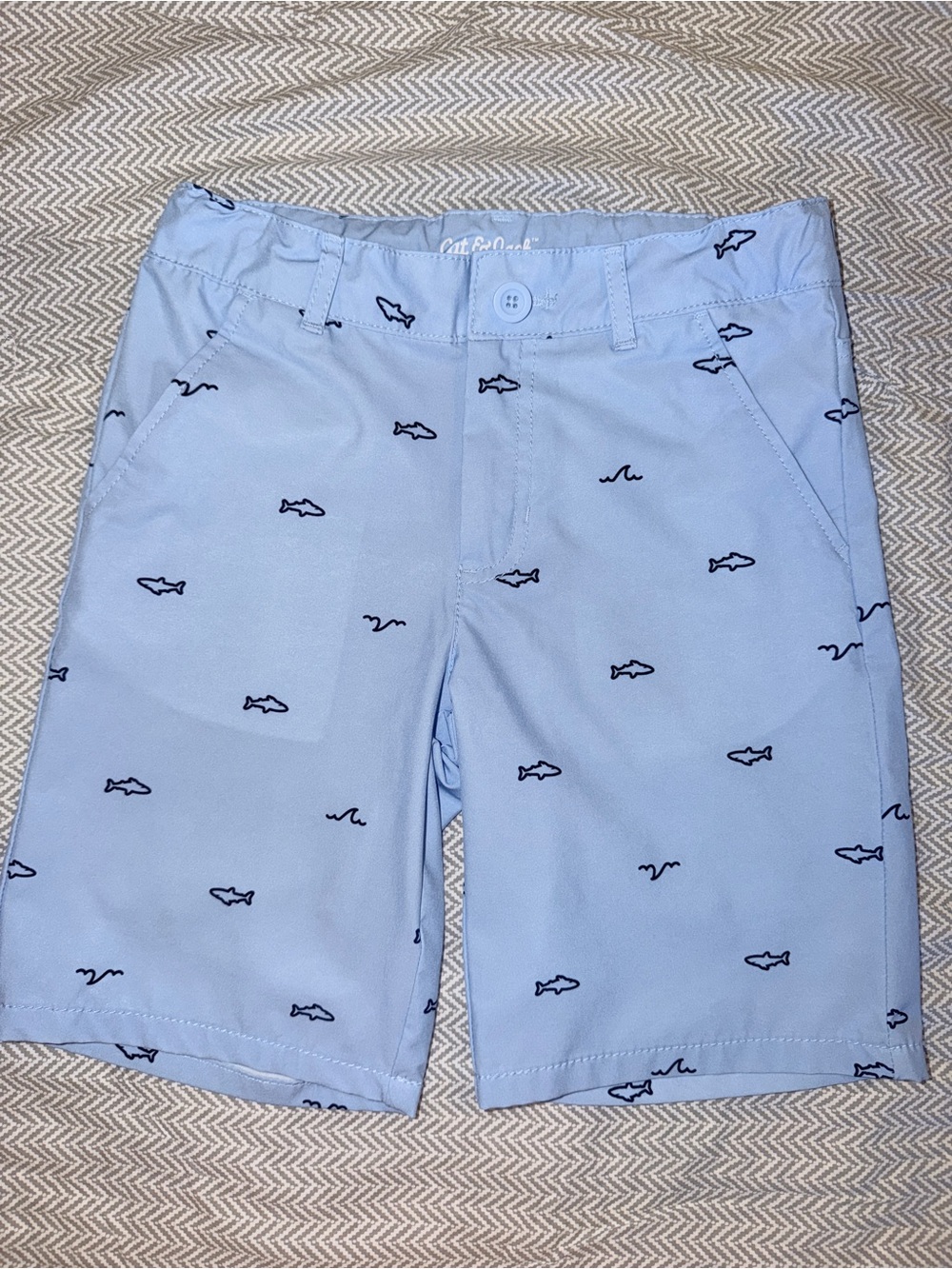 Cat & Jack Boys Shark Print Chino Shorts